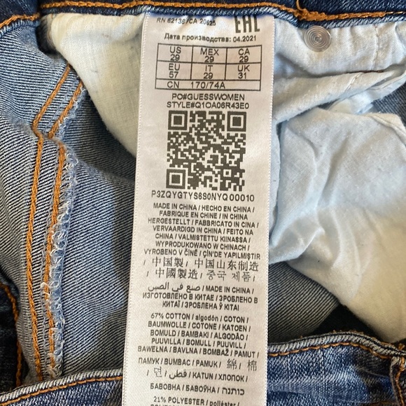 Guess Rhinestone Denim Preppy Jeans Sz 29 LIKE NEW - Picture 9 of 17